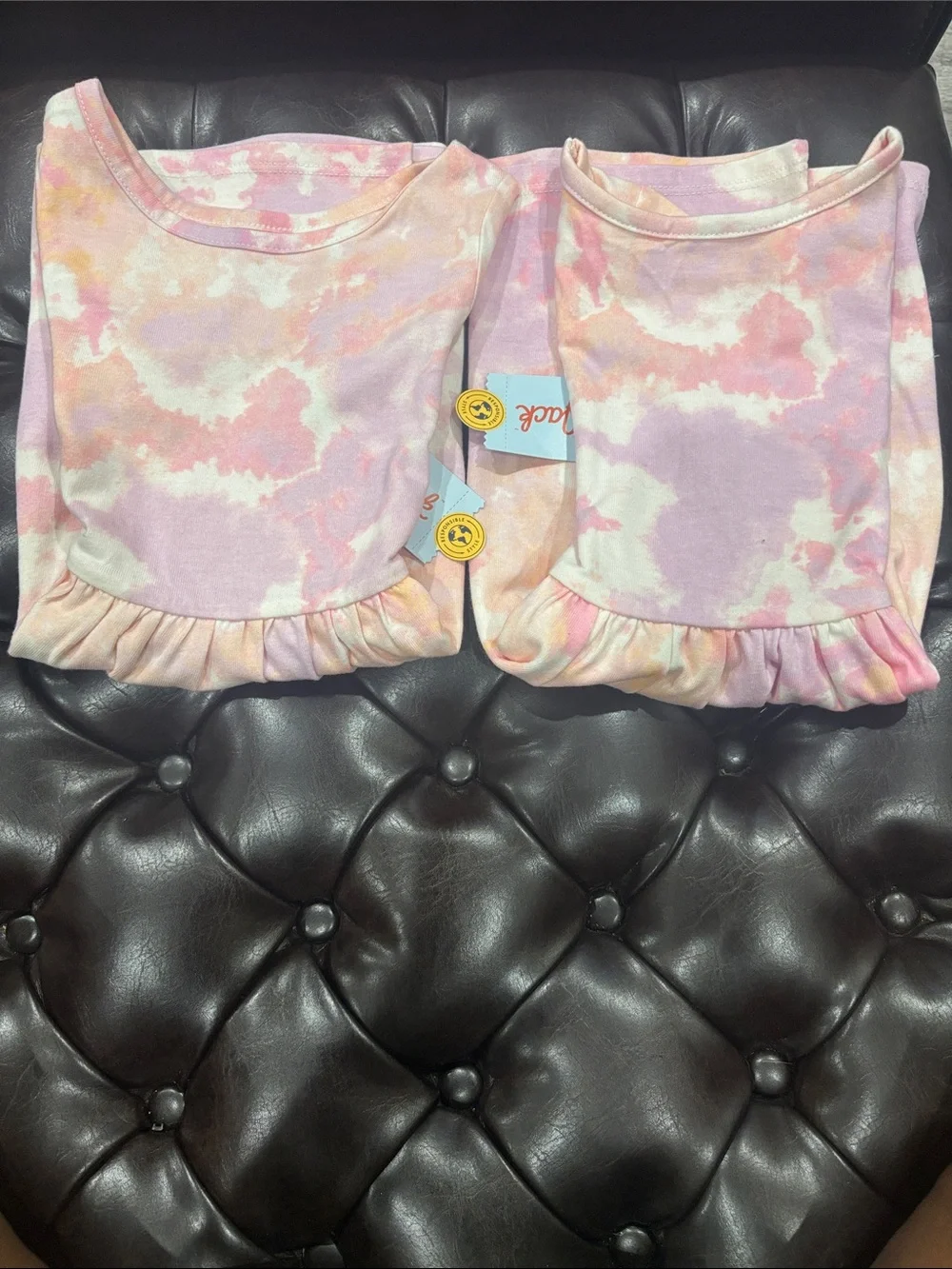 2 Cat & Jack Pastel Tie-Dye Dress - Pink Peach Lavender